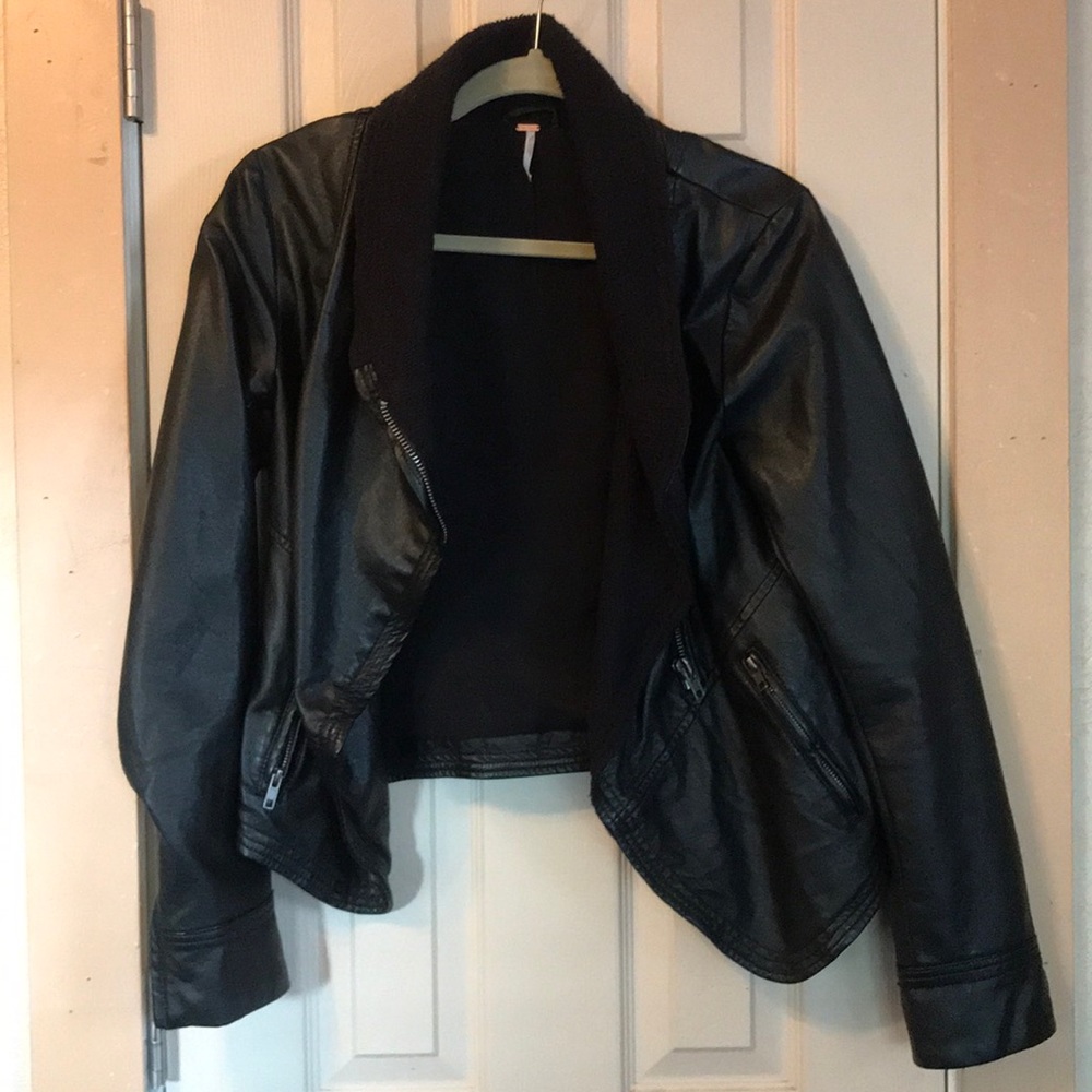 Free People Vegan Leather Jacket Size 6